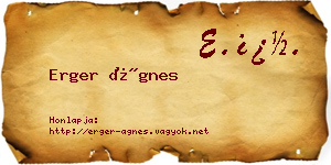Erger Ágnes névjegykártya