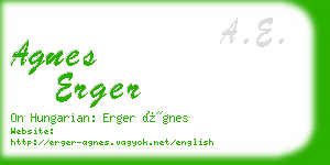 agnes erger business card